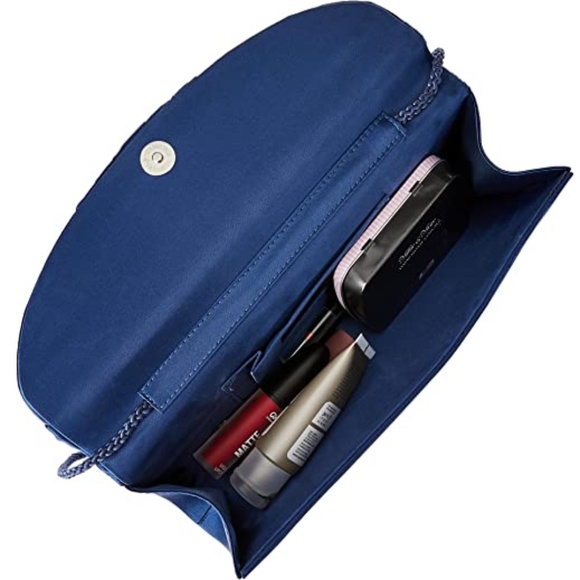 Gunne Sax by Jessica McClintock Pleated Clutch, Blue - Picture 2 of 4